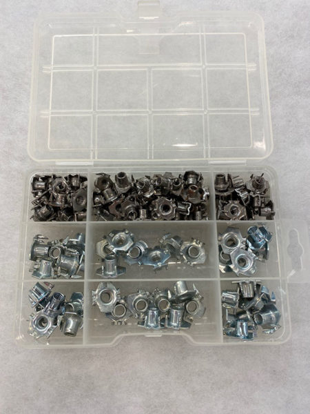 Uphostery leg tee nuts – 1/4” and 5/16” in size